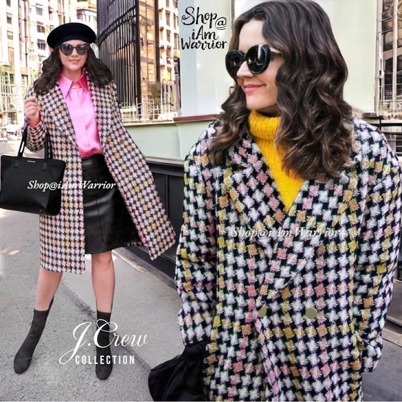 J.Crew Collection large check houndstooth double breasted coat *shop@iamwarrior - Picture 5 of 16